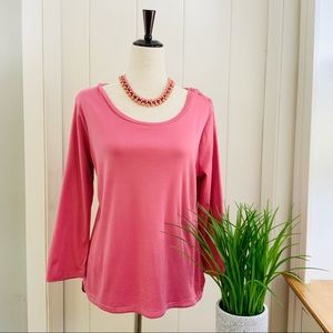 TALBOTS Rose Pink Soft Supima Cotton Knit Top